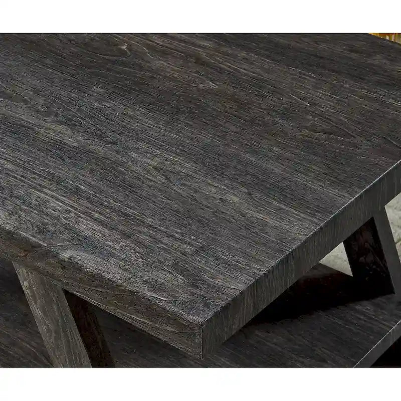 Table basse contemporaine en bois avec étagère, finition blanche, pour salon