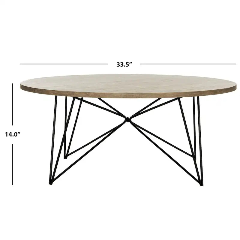 Table basse Safavieh Mid-Century Modern Maris gris clair/noir - 34 larg. x 34 prof. x 14 haut.