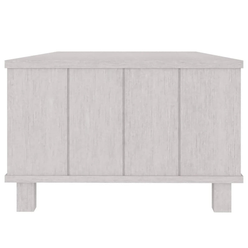 Table basse, rectangulaire, tiroir de rangement, bois de pin massif blanc