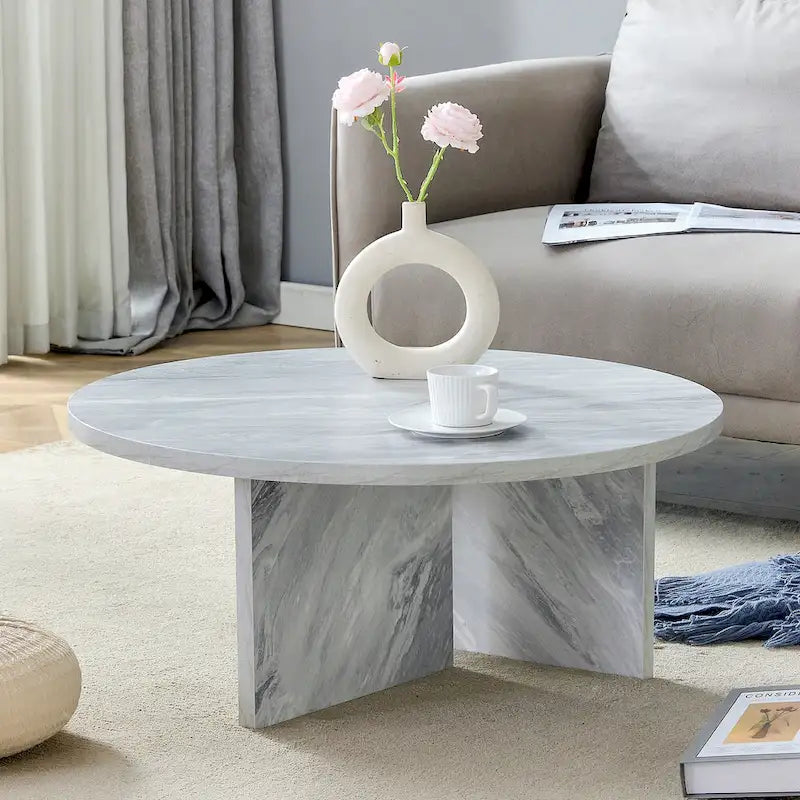 Table basse ronde moderne en MDF, table de salon durable