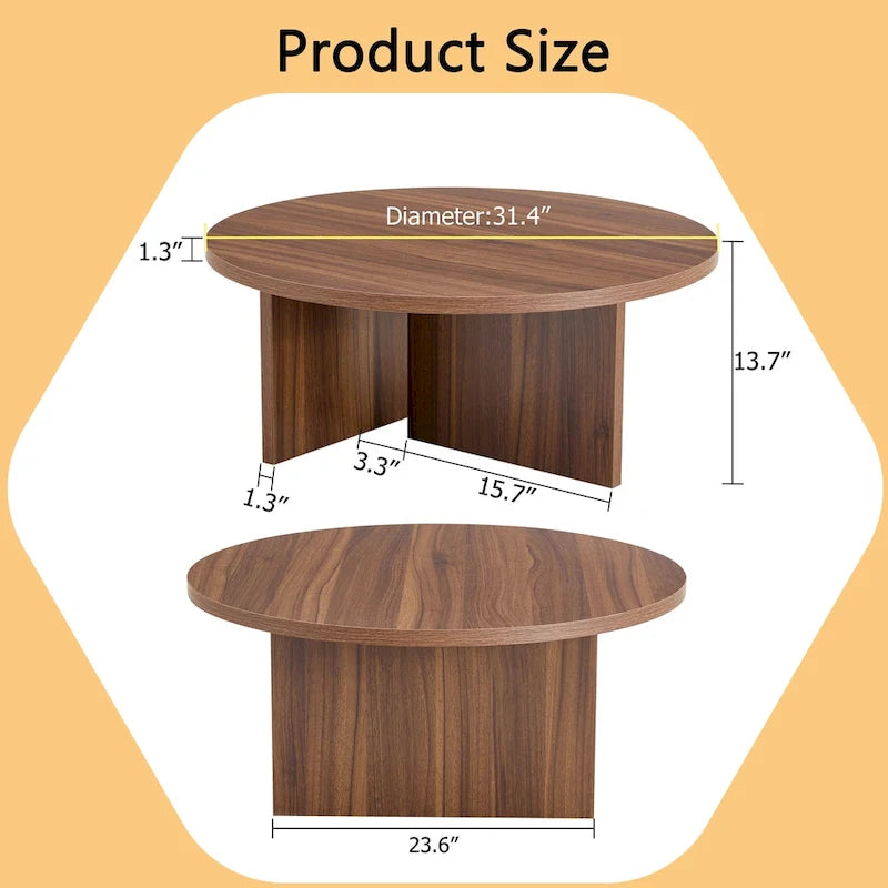 Table basse ronde moderne en MDF, table de salon durable