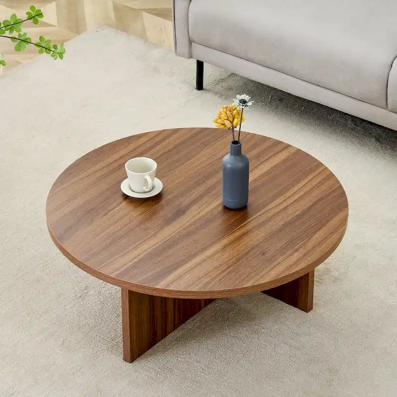 Table basse ronde moderne en MDF, table de salon durable