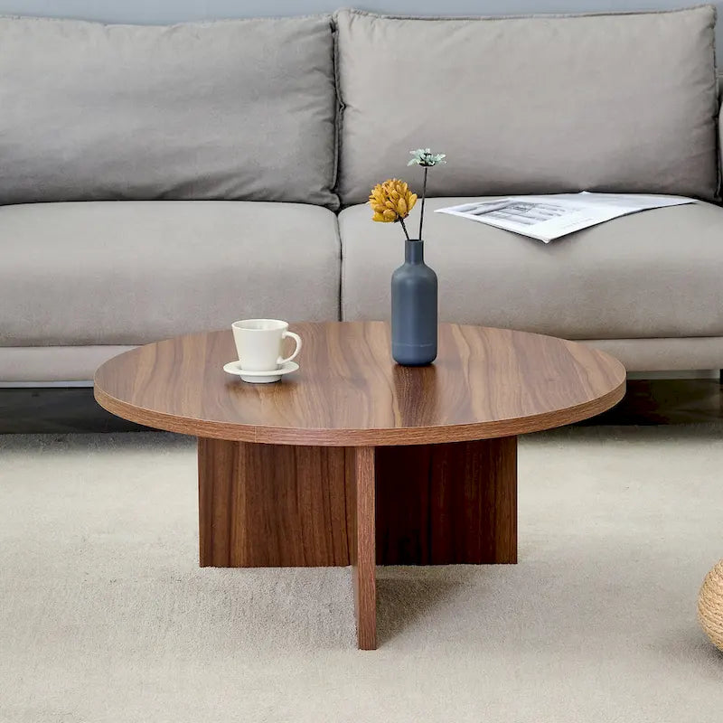 Table basse ronde moderne en MDF, table de salon durable