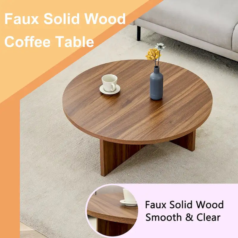 Table basse ronde moderne en MDF, table de salon durable
