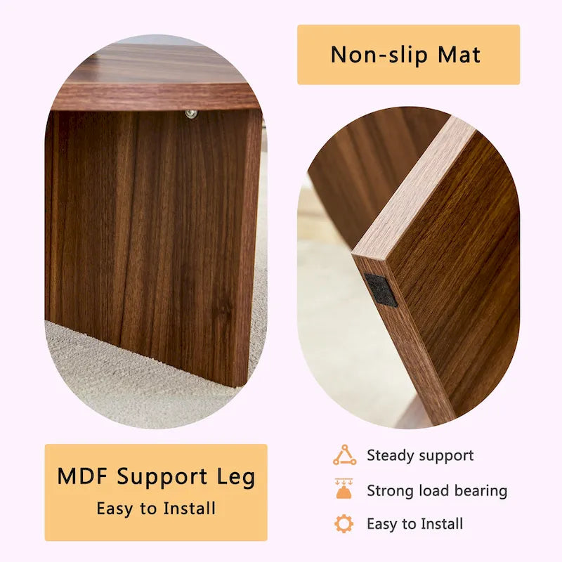 Table basse ronde moderne en MDF, table de salon durable