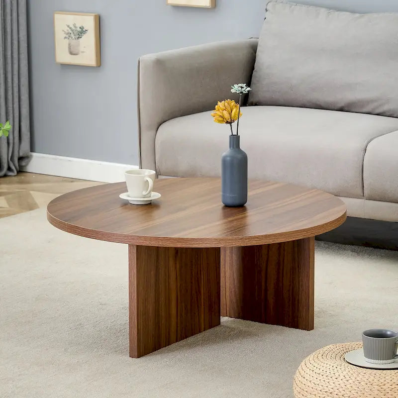 Table basse ronde moderne en MDF, table de salon durable