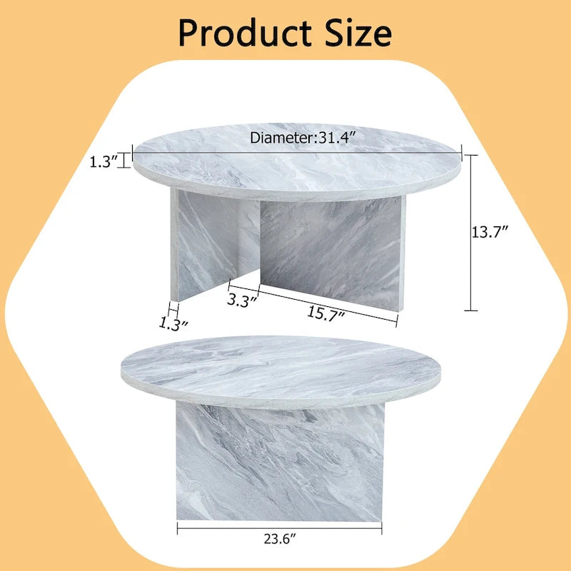 Table basse ronde moderne en MDF, table de salon durable