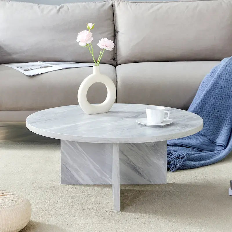 Table basse ronde moderne en MDF, table de salon durable