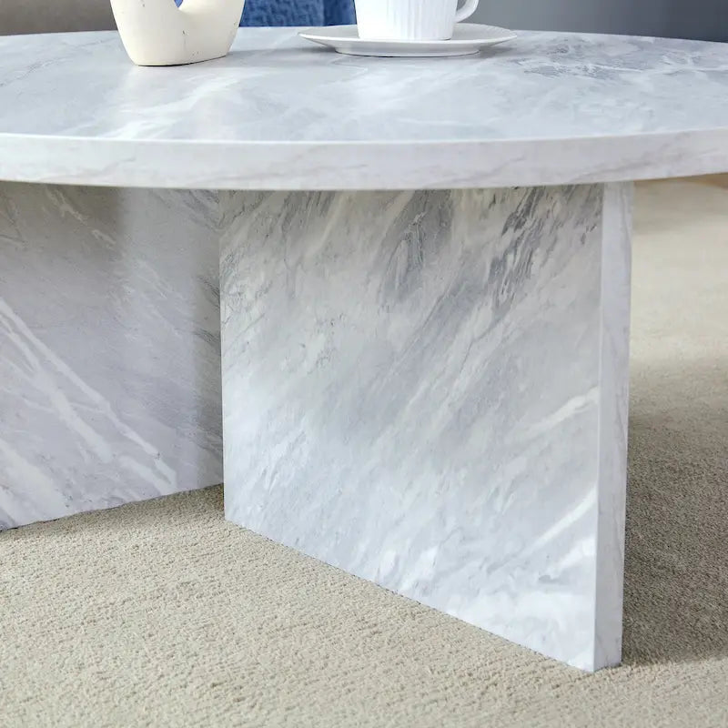 Table basse ronde moderne en MDF, table de salon durable