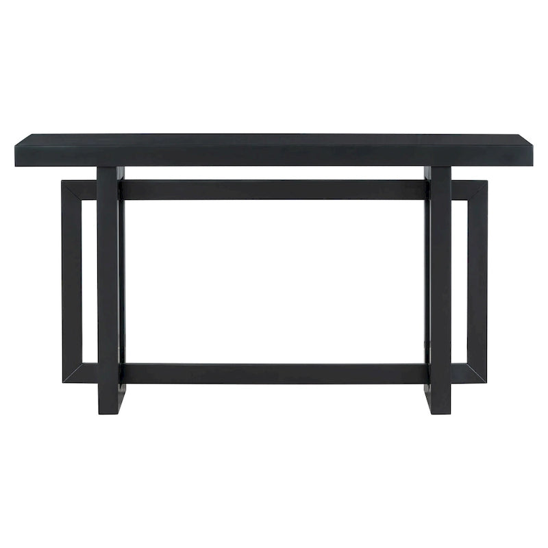 Console contemporaine avec plateau en bois, Table d'entrée extra longue pour entrée, couloir, salon, foyer