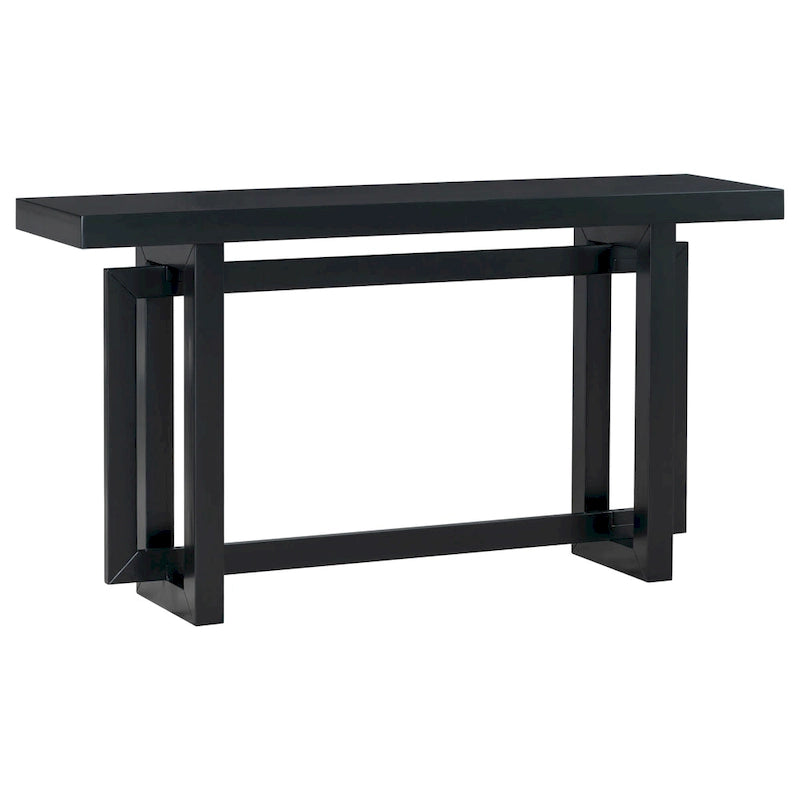 Console contemporaine avec plateau en bois, Table d'entrée extra longue pour entrée, couloir, salon, foyer