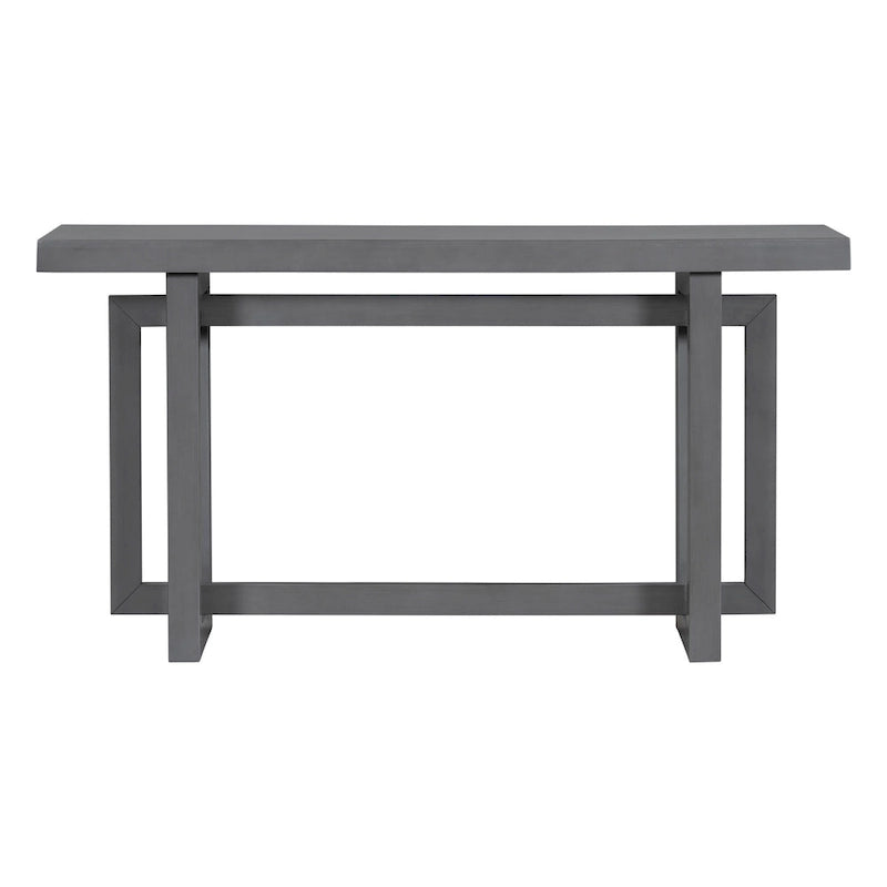 Console contemporaine avec plateau en bois, Table d'entrée extra longue pour entrée, couloir, salon, foyer