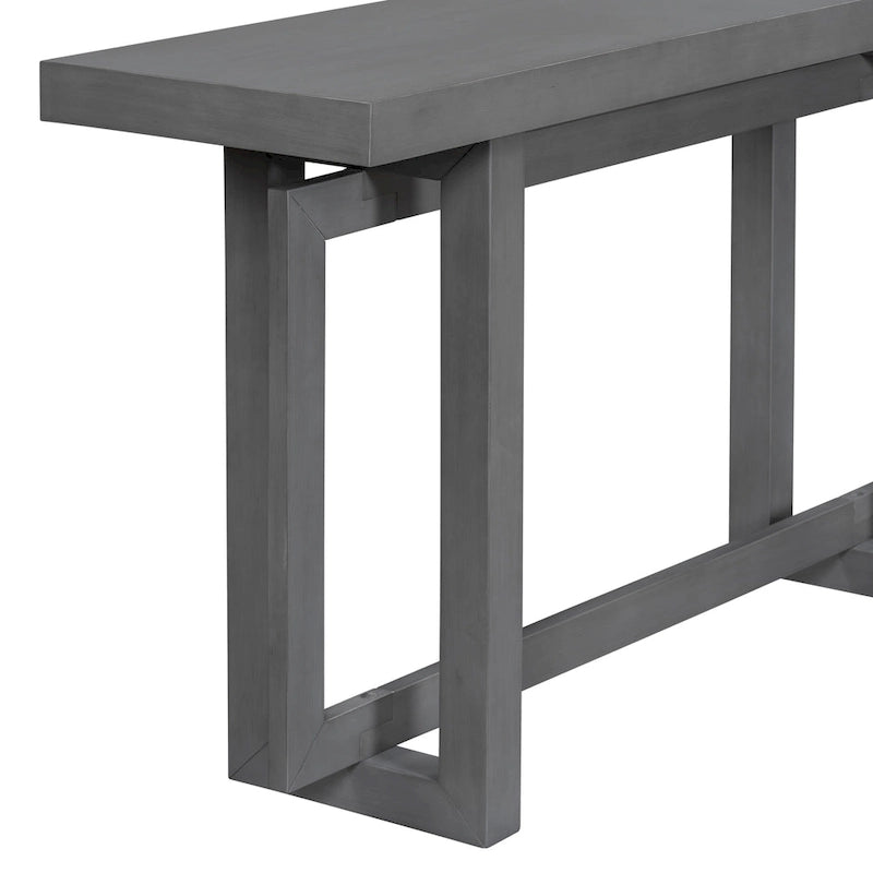 Console contemporaine avec plateau en bois, Table d'entrée extra longue pour entrée, couloir, salon, foyer