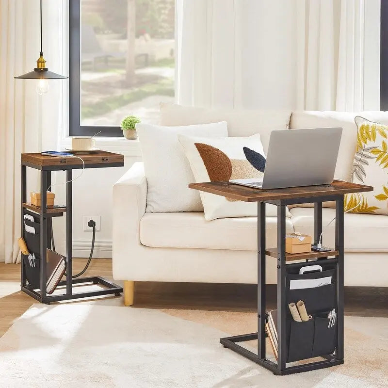 Table d'appoint en C avec station de charge - 52,1P x 39,1L x 61H cm