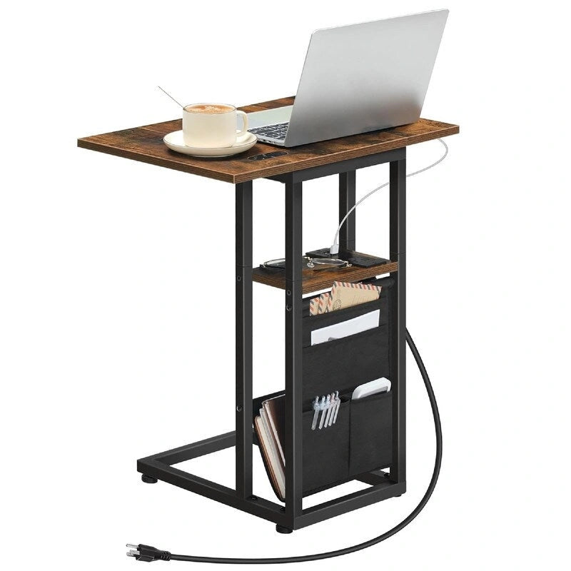 Table d'appoint en C avec station de charge - 52,1P x 39,1L x 61H cm