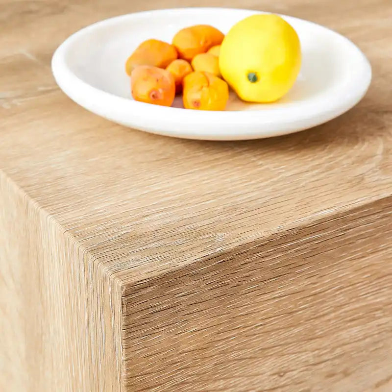 Table basse rectangulaire moderne avec base solide, Table basse en bois avec texture imitation marbre pour salon