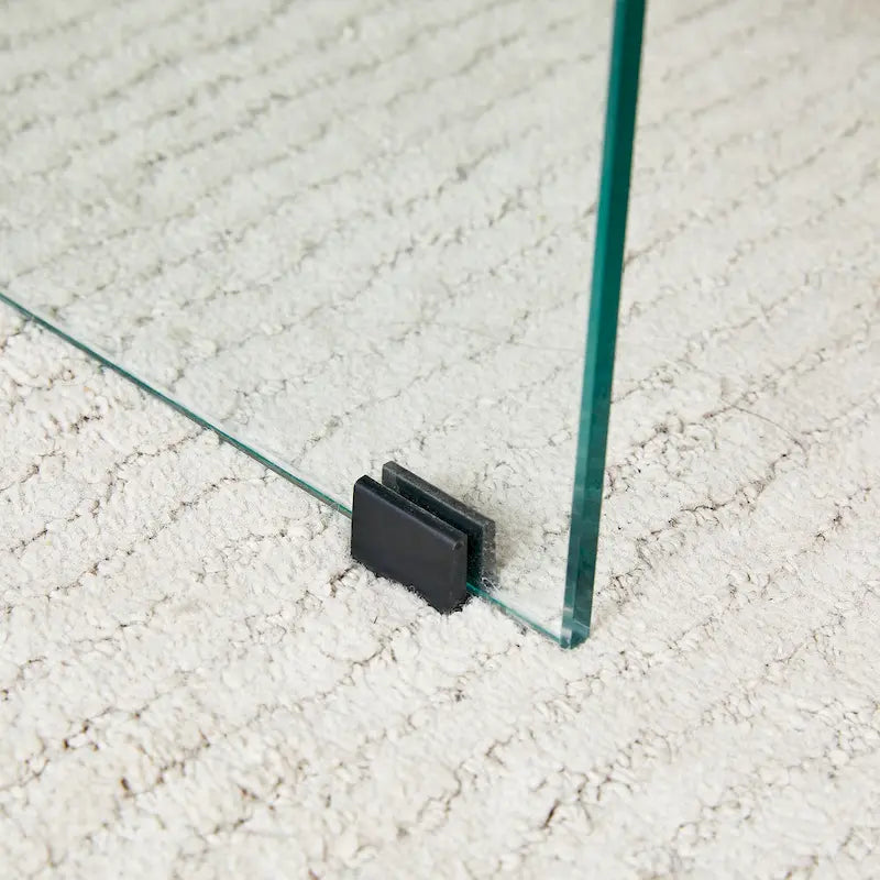 Table basse rectangulaire avec pieds en verre trempé, tables d'appoint en bois, tables basses en bois pour salon, salle de réception