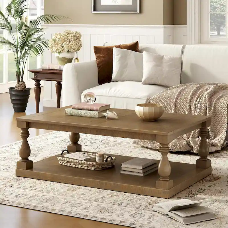 Table Basse Vintage à Pieds Vases 45