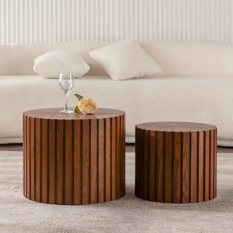 Table Basse Ronde Exquise en Bois pour Petits Espaces, Aucun Assemblage Requis