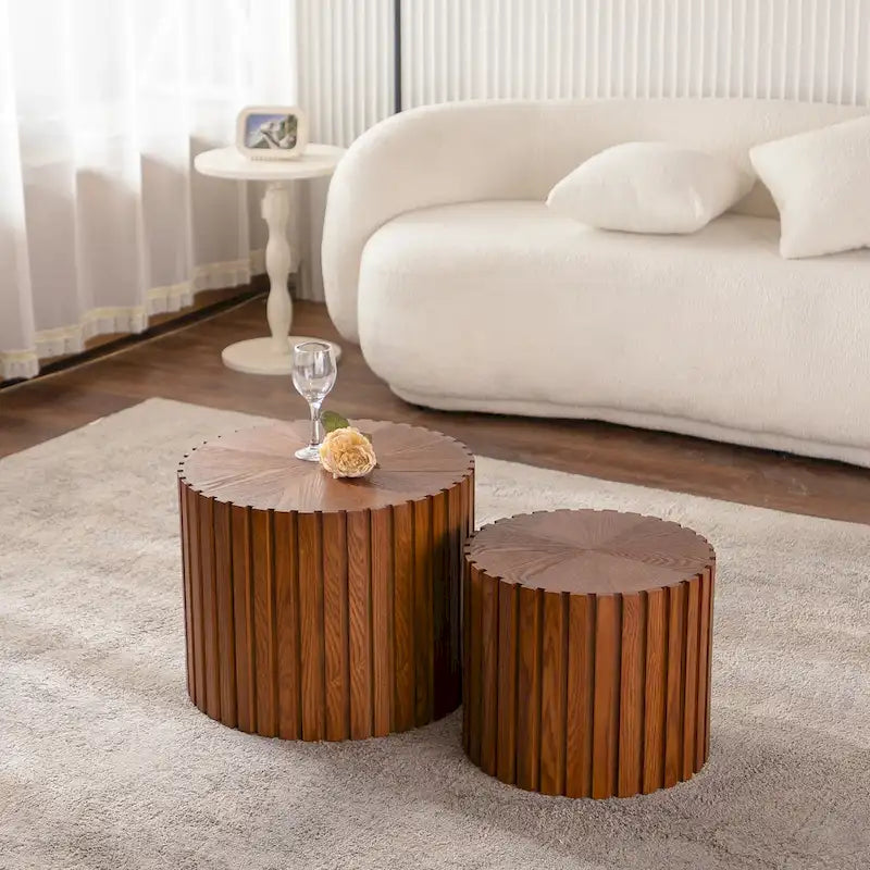 Table Basse Ronde Exquise en Bois pour Petits Espaces, Aucun Assemblage Requis