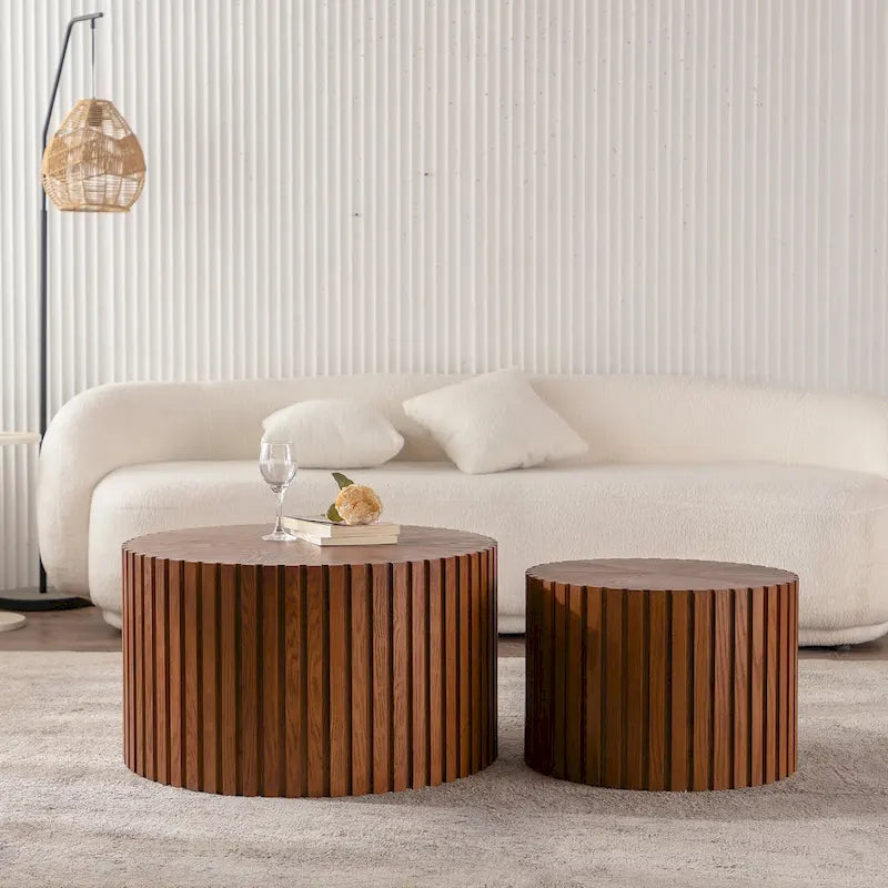 Table Basse Ronde Exquise en Bois pour Petits Espaces, Aucun Assemblage Requis