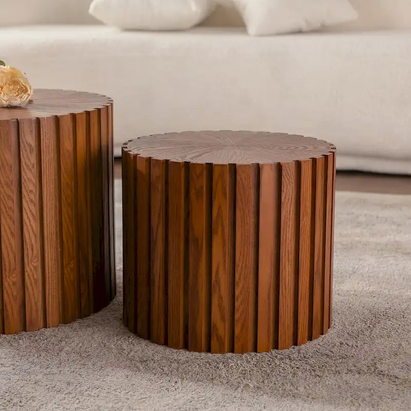 Table Basse Ronde Exquise en Bois pour Petits Espaces, Aucun Assemblage Requis