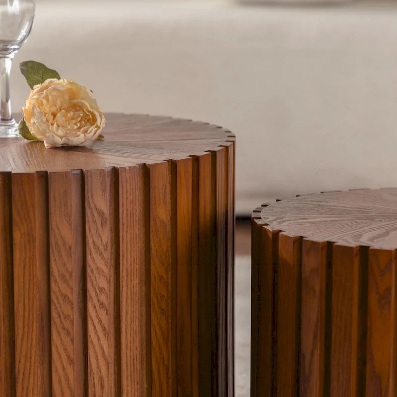Table Basse Ronde Exquise en Bois pour Petits Espaces, Aucun Assemblage Requis