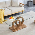 Stylish MDF Coffee Table with Glass Top for Versatile Living Spaces