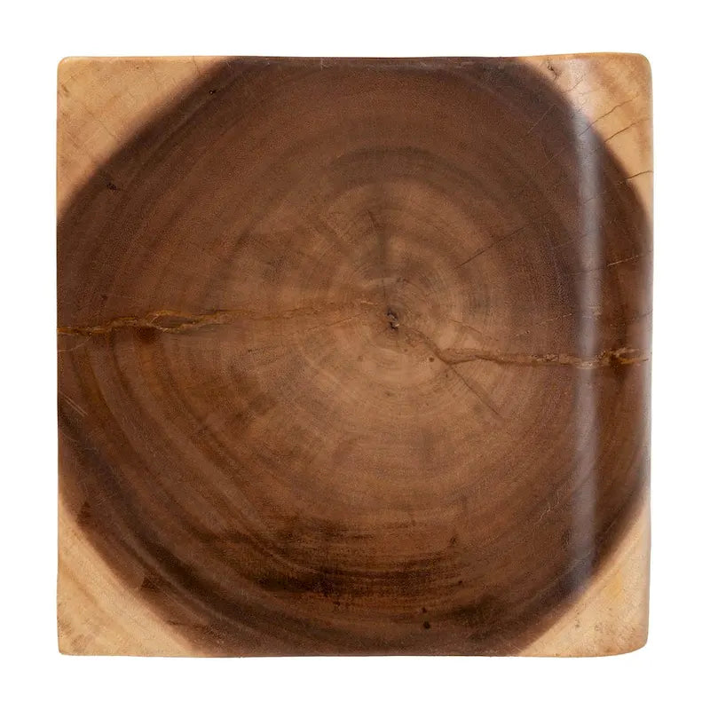 Table d'appoint Eliada en bois de suar sculptée à la main - Table d'appoint sculpturale ondulée, style bohème moderne pour salon ou chambre à coucher