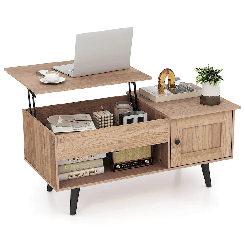 Table basse à plateau relevable Costway avec compartiment de rangement caché - Voir détails