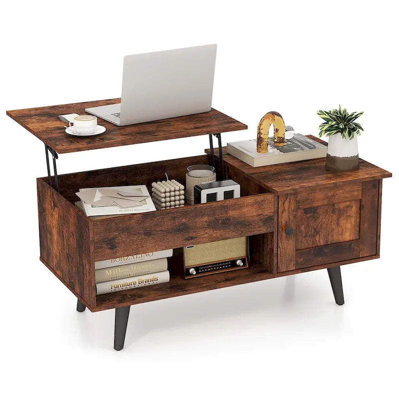 Table basse à plateau relevable Costway avec compartiment de rangement caché - Voir détails