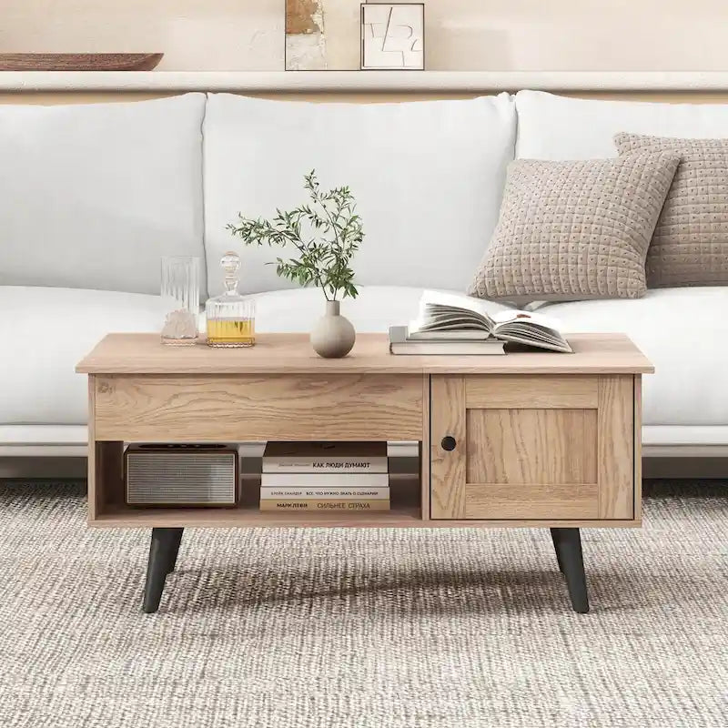 Table basse à plateau relevable Costway avec compartiment de rangement caché - Voir détails