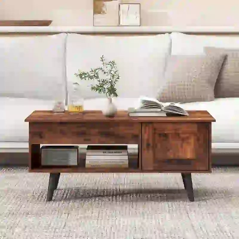 Table basse à plateau relevable Costway avec compartiment de rangement caché - Voir détails