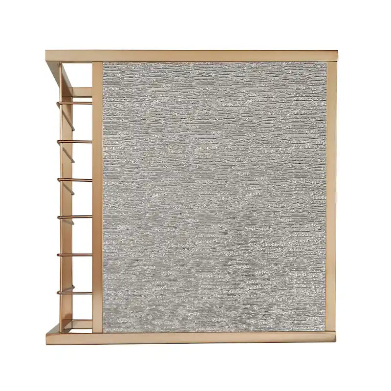Table basse gigogne Astor iNSPIRE Q Bold avec dessus de miroir texturé et finition dorée couleur champagne
