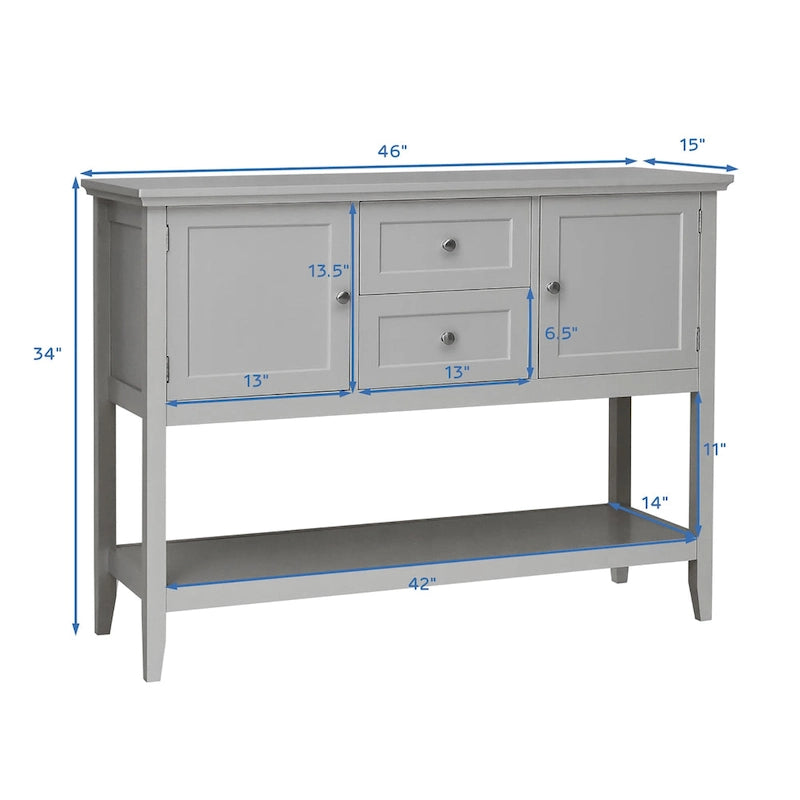 Table console en bois Costway avec tiroirs