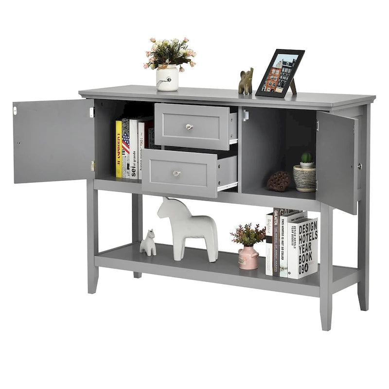 Table console en bois Costway avec tiroirs