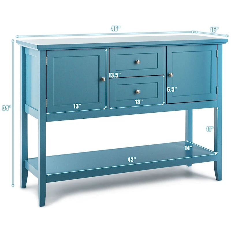 Table console en bois Costway avec tiroirs
