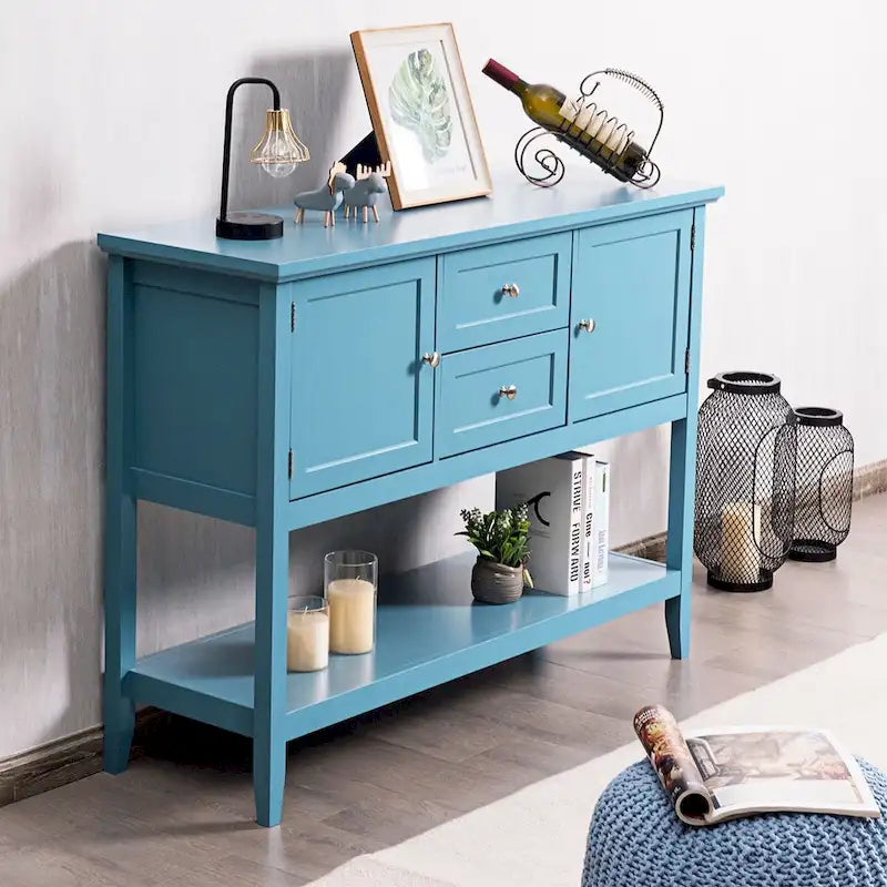 Table console en bois Costway avec tiroirs