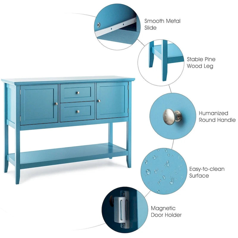 Table console en bois Costway avec tiroirs