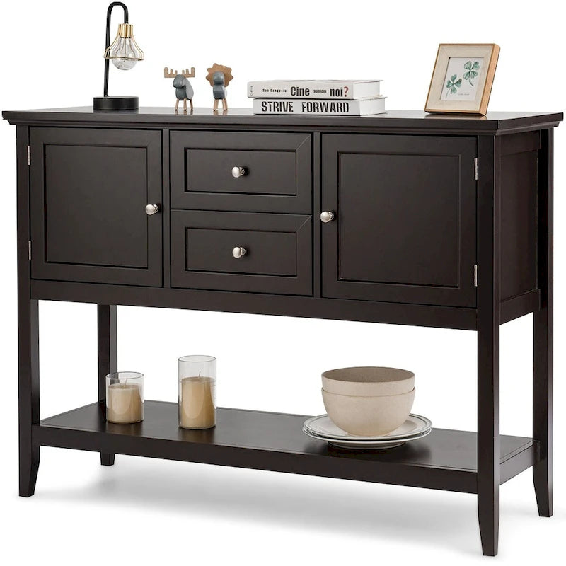 Table console en bois Costway avec tiroirs