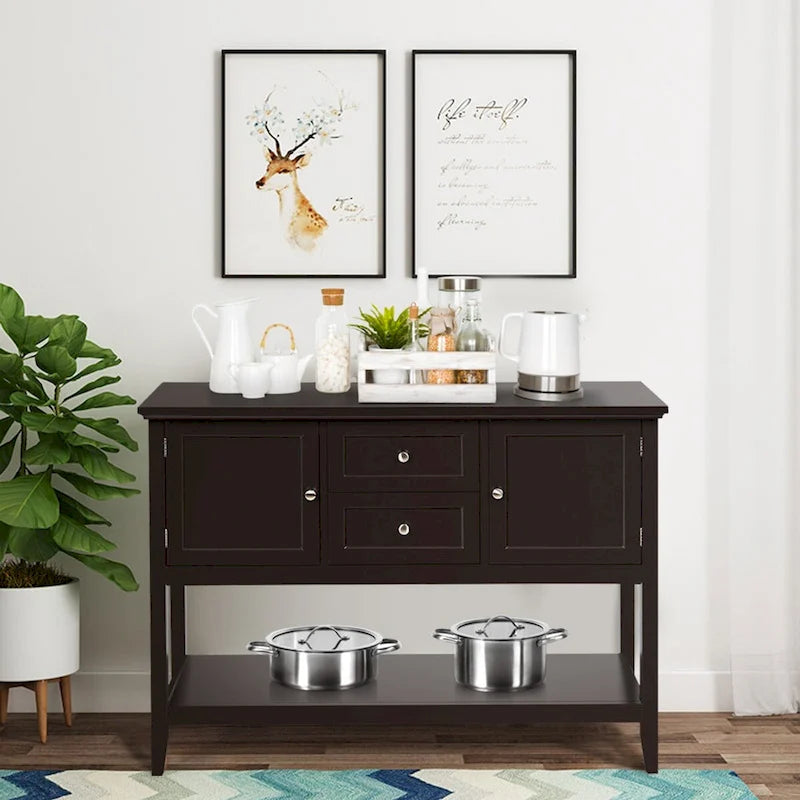 Table console en bois Costway avec tiroirs