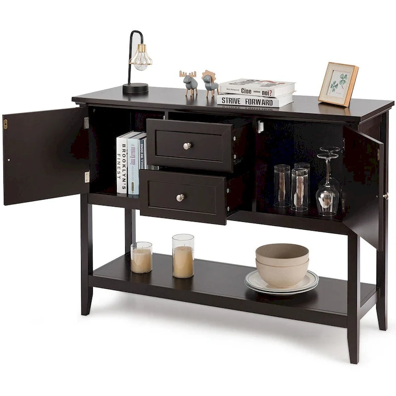 Table console en bois Costway avec tiroirs
