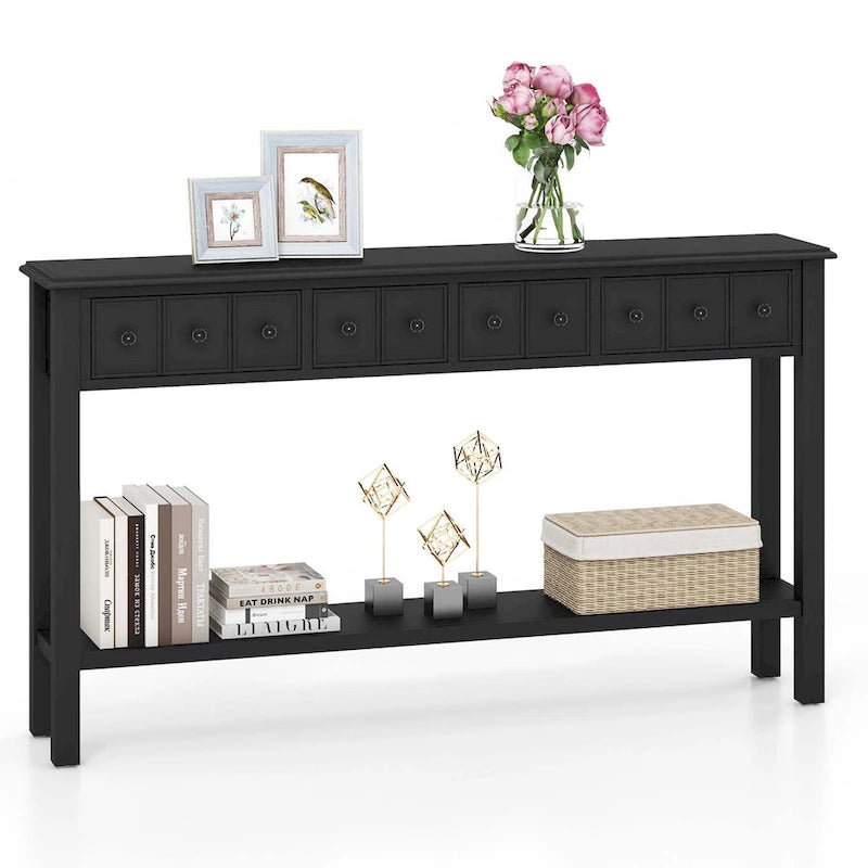 Costway 60 Table console rétro avec 4 tiroirs et - Voir détails