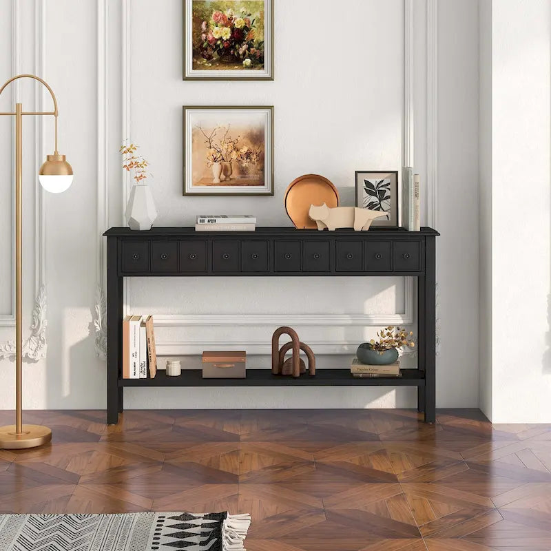 Costway 60 Table console rétro avec 4 tiroirs et - Voir détails