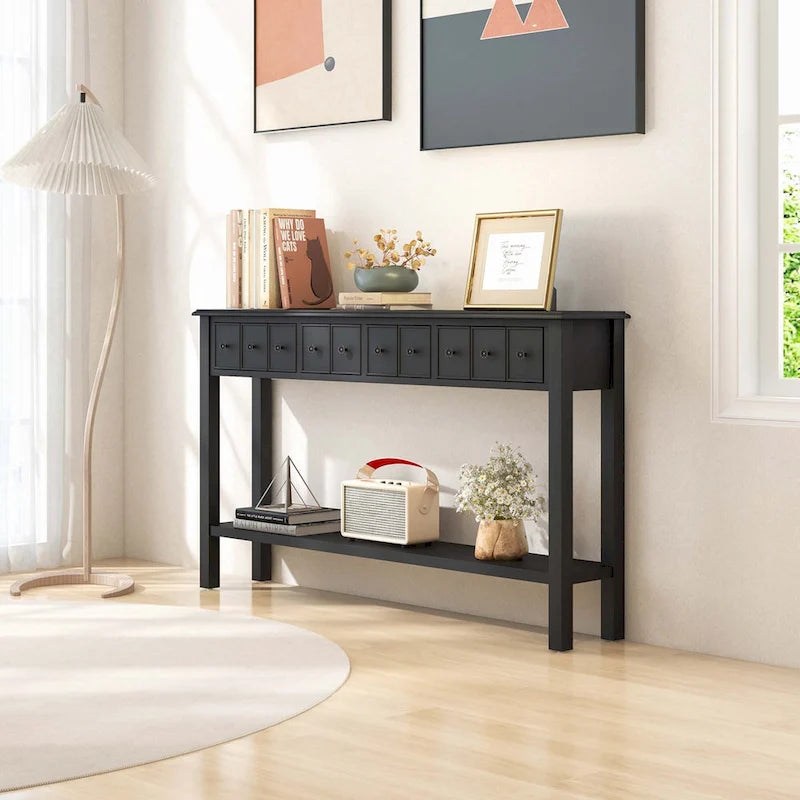 Costway 60 Table console rétro avec 4 tiroirs et - Voir détails