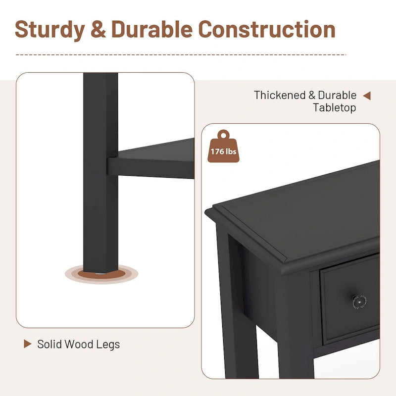 Costway 60 Table console rétro avec 4 tiroirs et - Voir détails