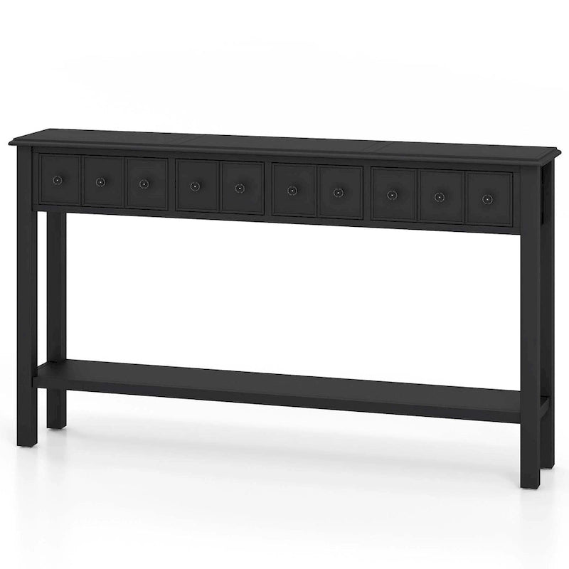 Costway 60 Table console rétro avec 4 tiroirs et - Voir détails