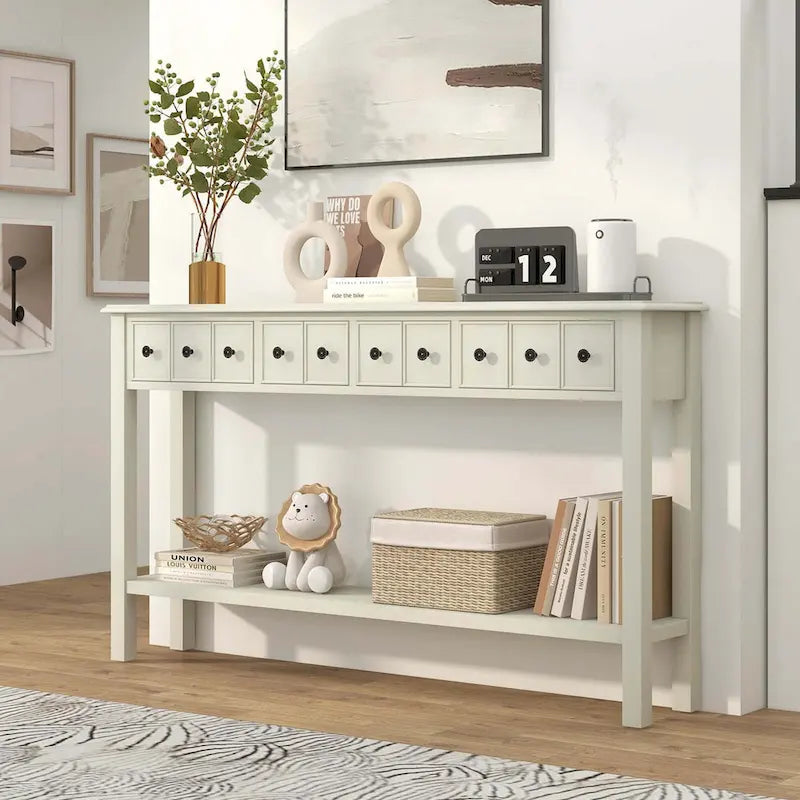 Costway 60 Table console rétro avec 4 tiroirs et - Voir détails