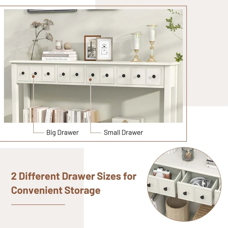 Costway 60 Table console rétro avec 4 tiroirs et - Voir détails