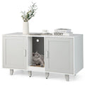 Gymax Meuble Cache-Litière pour Chat avec 2 Portes